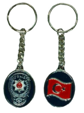 Polis Anahtarlık Metal Çift Taraflı  ( Türk Bayrağı)