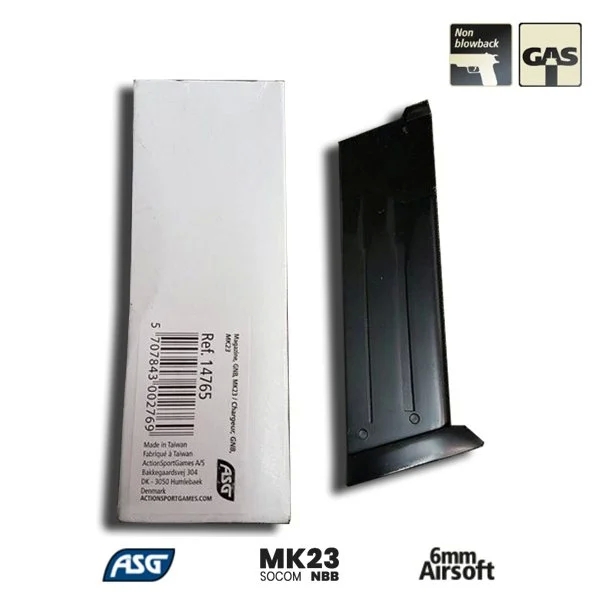 ASG MK23 Airsoft Tabanca  GAS Yedek Şarjör 14765