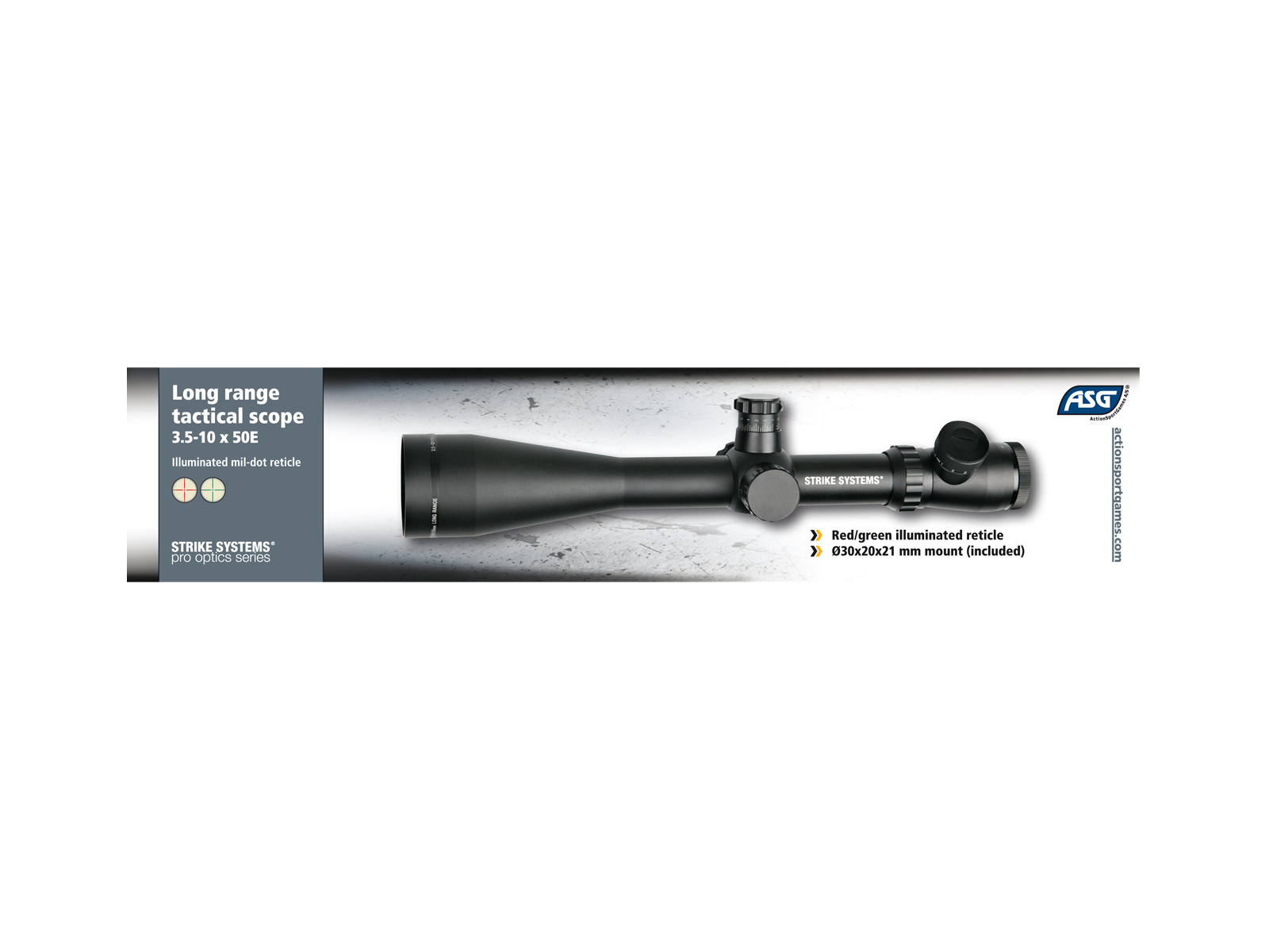 ASG 3,5-10 x 50E Geliştirilmiş Tüfek Dürbünü ASG17226