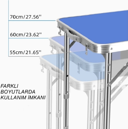 Katlanır Kamp Masası ve Sandalyesi Mavi