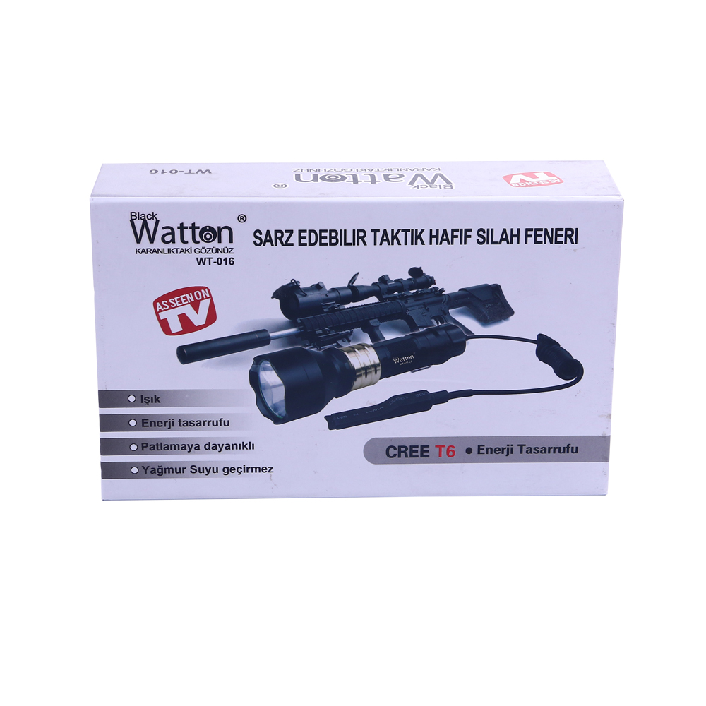 Orjinal 600 Lümen Özel Şarjlı Tüfek Avcı Feneri Watton Wt-016