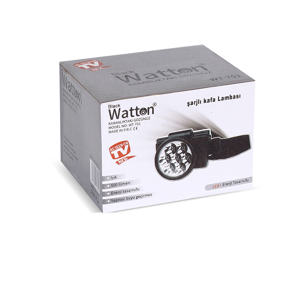 7 LEDLİ ŞARJLI BARET KAFA LAMBASI WATTON WT-701