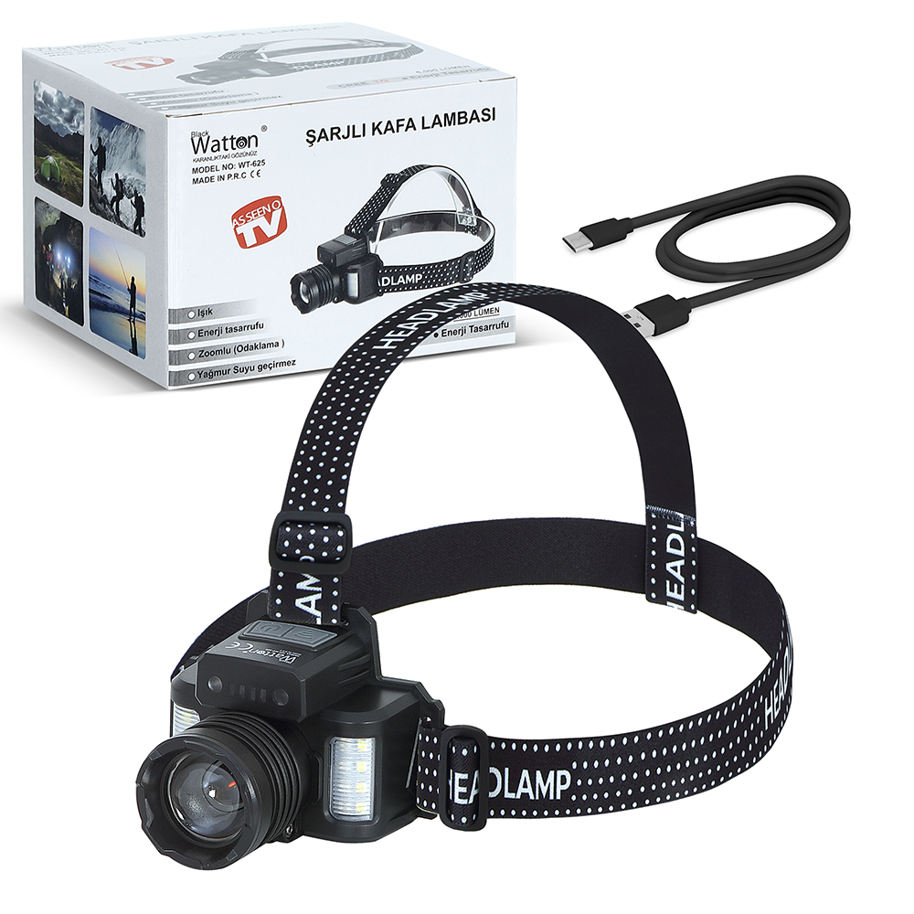SENSÖRLÜ CREE TG LED  ŞARJLI KAFA LAMBASI WATTON WT-625