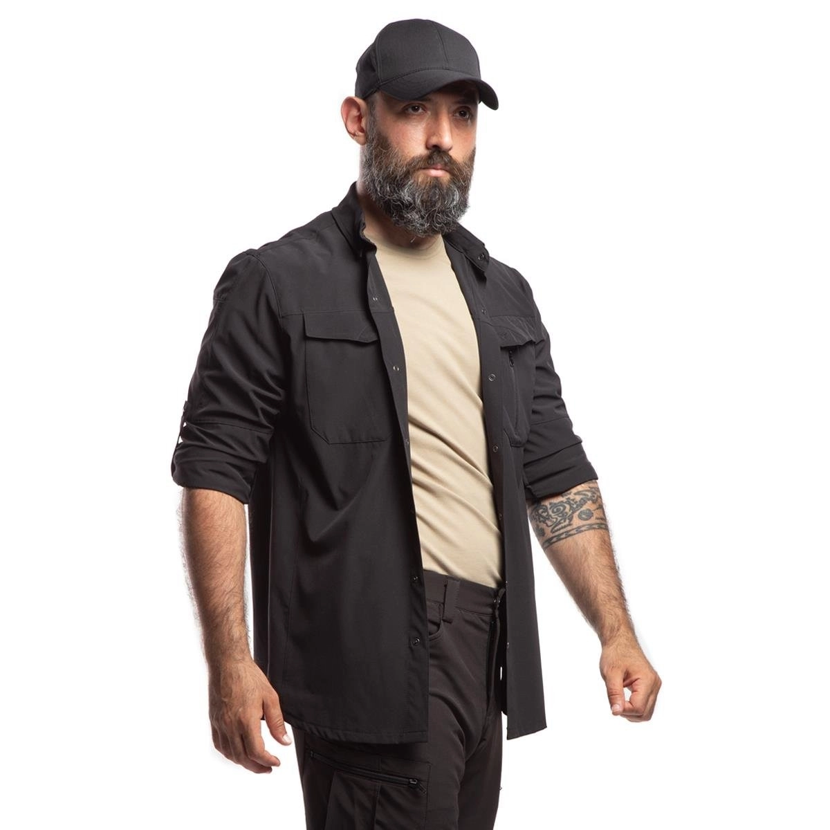 HoverGym Flexible Hafif Taktik Gömlek – Siyah