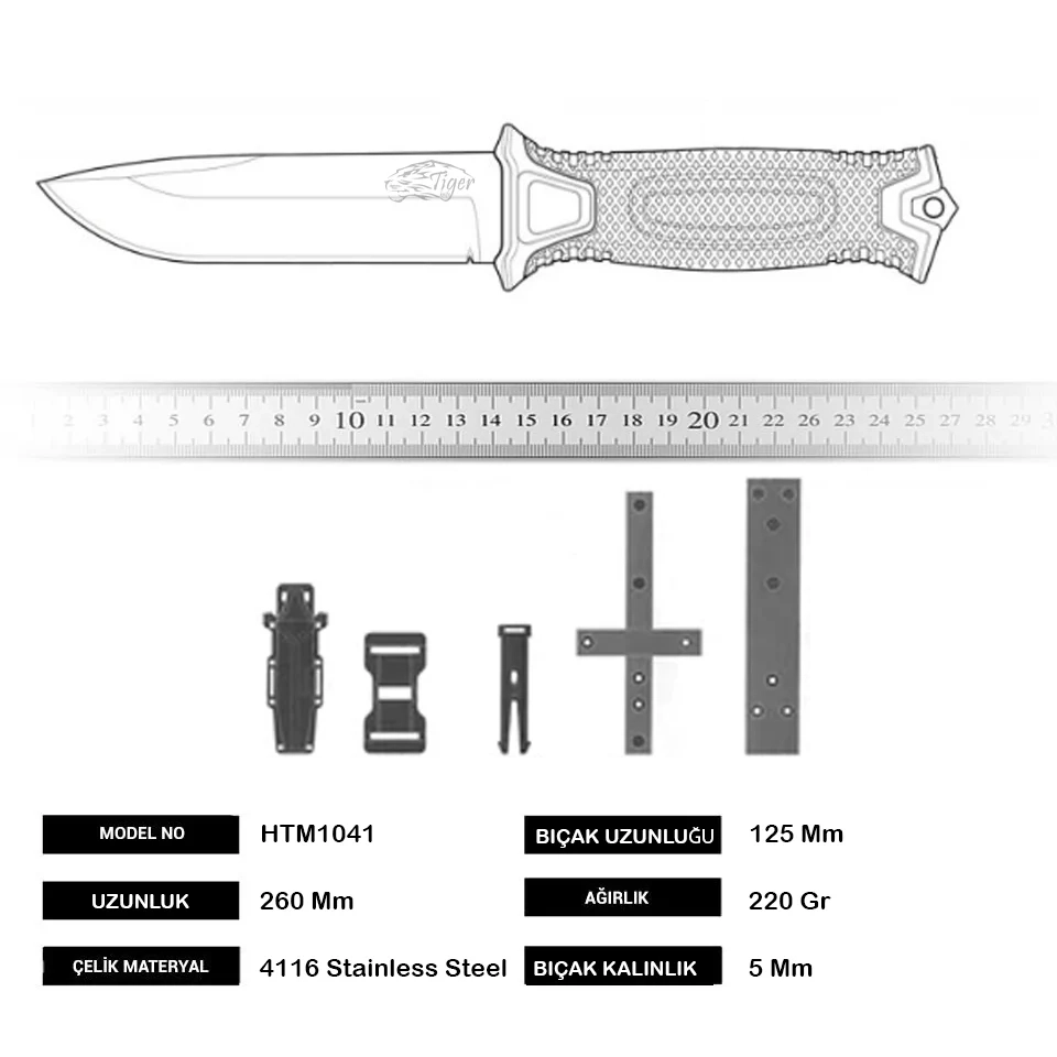 Columbia Tiger Tactical Siyah Outdoor Bıçak