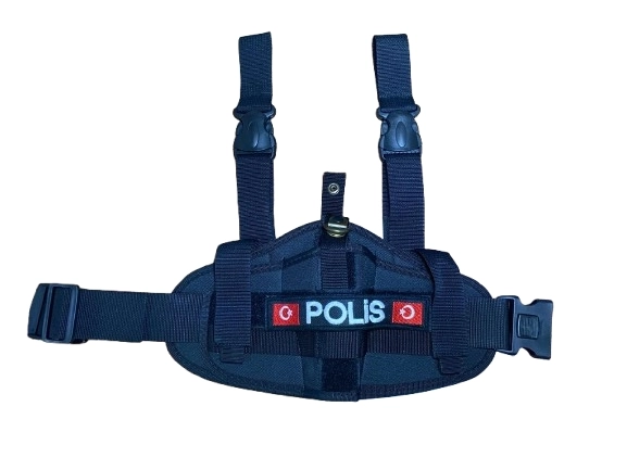 Polis Siyah Renk Çift Yedek Şarjörlü Çift Nokta Askılı Bacak Silah Kılıfı