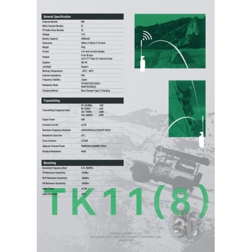 QUANSHENG TK11(8) Full Band Amatör El telsizi