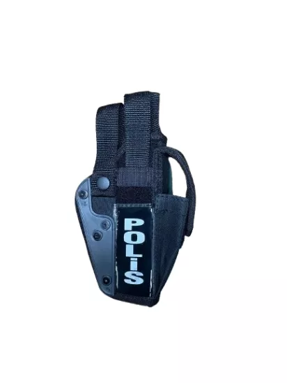 Çift Emniyet Resmi Siyah Tabanca Kılıfı