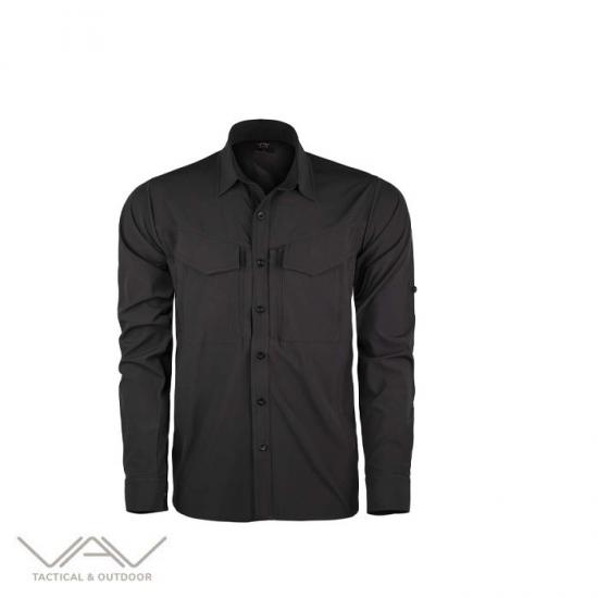 VAV Uzun Kol Gömlek Tacflex-01 Siyah