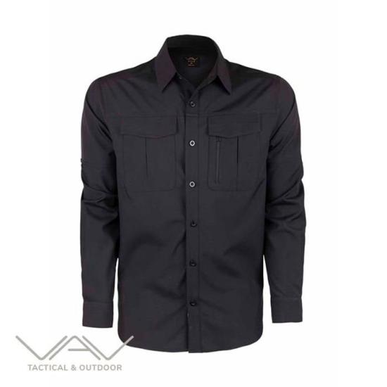 VAV Uzun Kol Gömlek Tacflex-02 Siyah