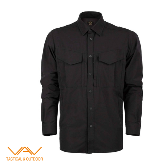 VAV Uzun Kol Gömlek Tacflex-03 - Siyah