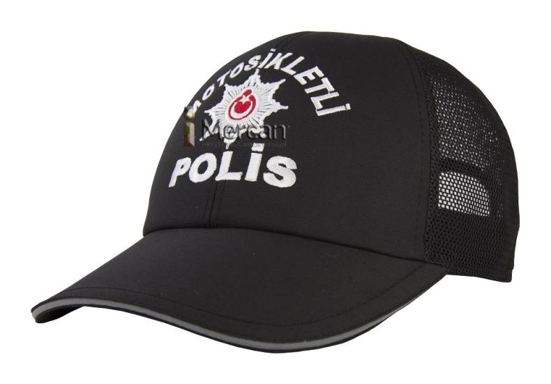 Motosikletli Polis Şapkası  ( reflektörlü )  1.kalite