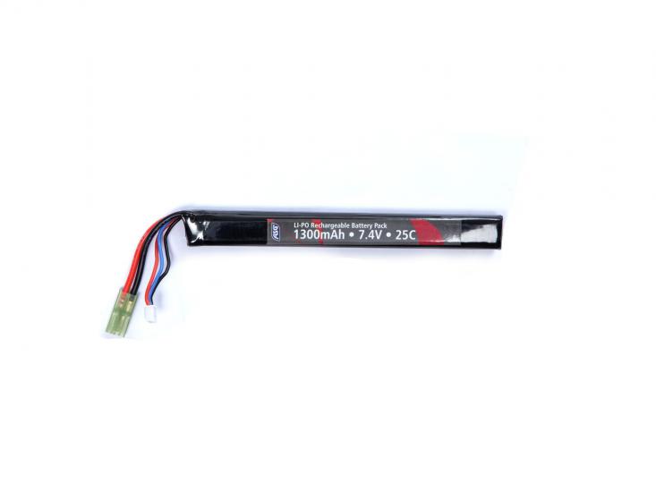 LiPo 7,4 volt 2S 1300 MAH 25C Çubuk Pil