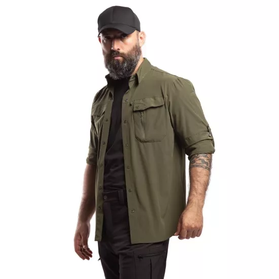 HoverGym Flexible Hafif Taktik Gömlek – Haki