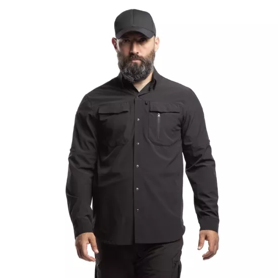 HoverGym Flexible Hafif Taktik Gömlek – Siyah