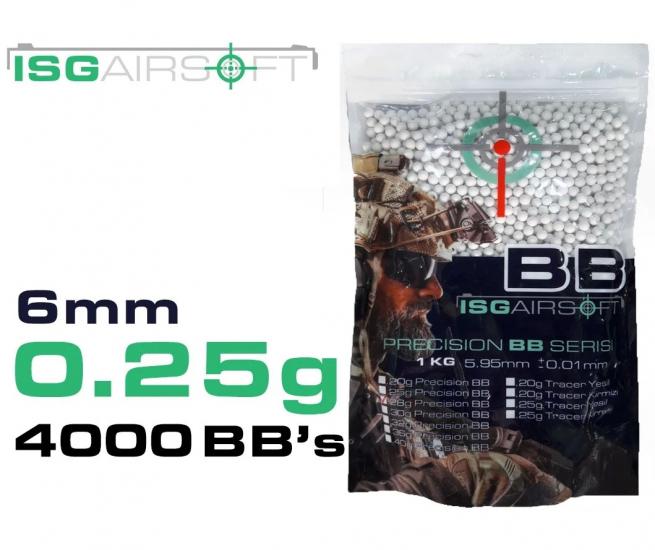 ISGairsoft BB 0.25g (0.25g) Airsoft 4000 adet 1KG PAKET