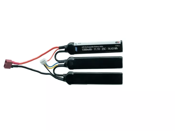 11.1v Li-Po Pil 1300 mAh, 25C, 3 stick, T-Plug