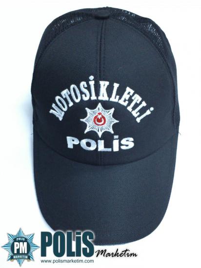 Motosikletli Polis Şapkası  ( reflektörlü )  1.kalite