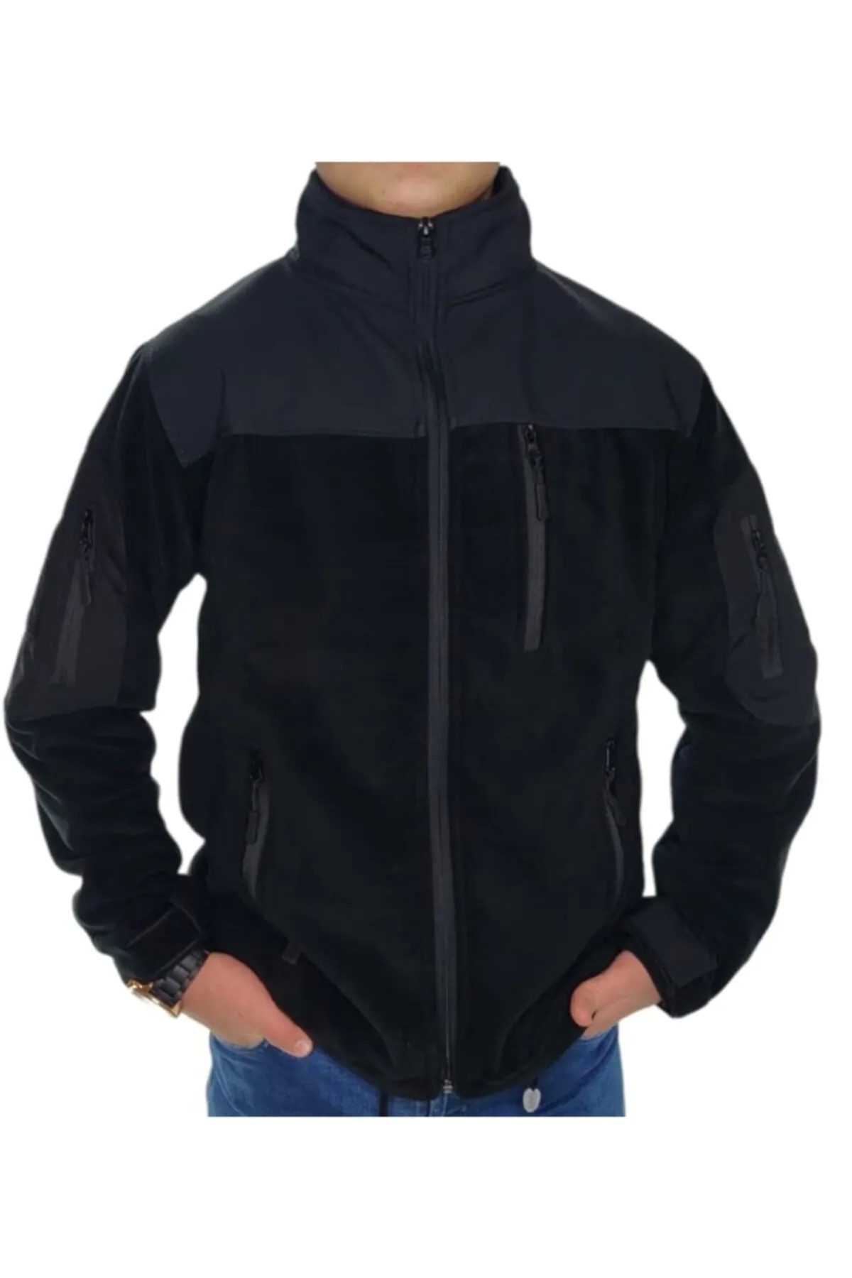 Siyah Softshell Parçalı Taktik Polar