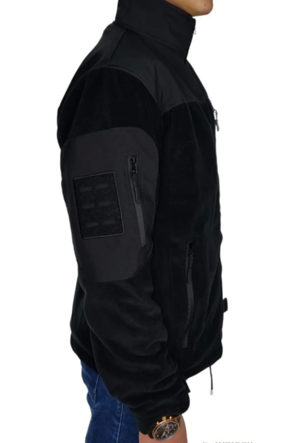 Siyah Softshell Parçalı Taktik Polar