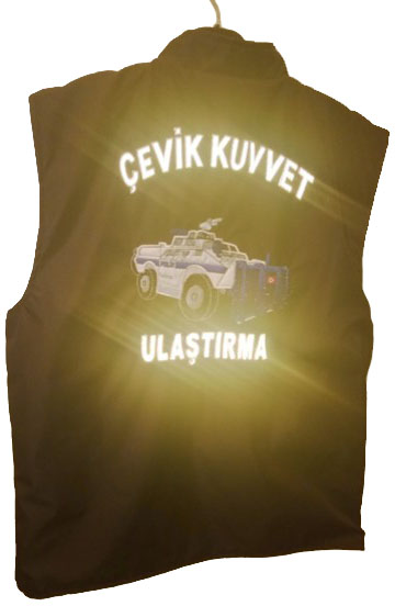 Çevik Kuvvet Ulaştırma Yeleği 1. Kalite (çift taraflı) Nakış , Reflektif
